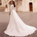 Elegant A Line Women's O Neck Appliques Wedding Dresses - View 2 | SAMAG