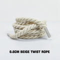 1Pair Round Twisted Rope Laces Kid Adult Sneaker 6MM Width Cotton Shoelace Rubber Bands for Casual Shoe 120/140/160CM Accessorie