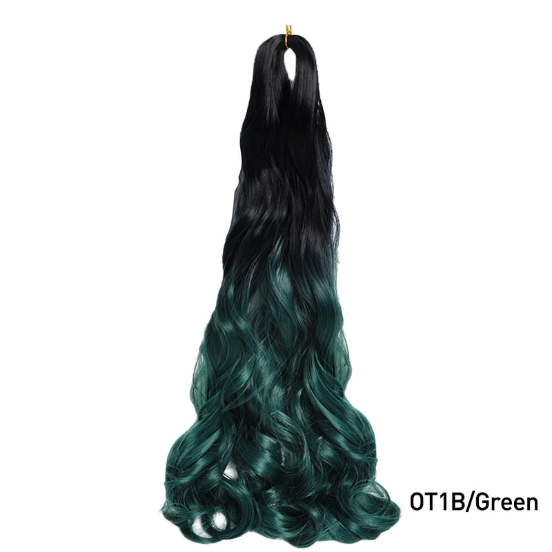 Loose Wave Braiding Hair Extensions 24" Synthetic Spiral Curls Braids Hair Pre Stretched Bouncy Braid French Curls Braiding Hair