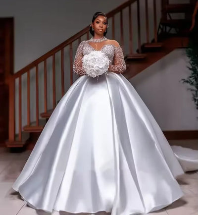 South African Wedding Dresses Black Girls Ball Gown Long | SAMAG