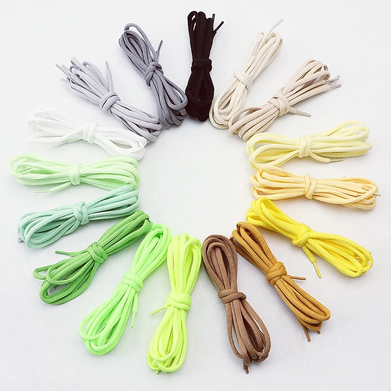 New Half Round High Quality Shoelaces 5mm Width Solid Color Shoelace Sneaker Classic Shoe Laces 1 Pair/3 Pair/5 Pair
