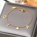EVISPOL New Fashion Letter Star Pendant Bracelet for Woman Vintage Stainless Steel Bracelet Luxury Jewelry Gifts