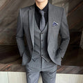 Winter Stripes Three-piece High-Grade Groom Wedding Suit with Vest And Trousers Business Fashion Handsome Casual Wedding Outfit