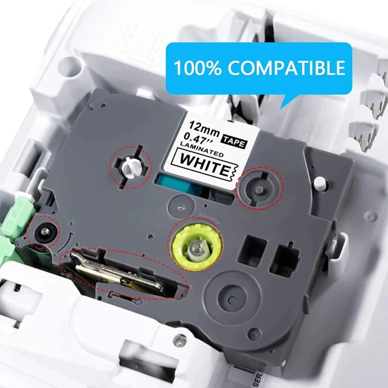 TZe-231 12mm Label Tape Compatible Brother TZe Tape TZe231 Tze131 Tze-631 Tze-531 for Brother Marker PTD450 PT-H110 Label Maker