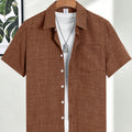 Men's Casual Linen Short Sleeve Shirts Drip Outfits Man | SAMAG