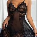 Summer Sleepwear Women Nightdress Sexy Lace Chemise Bow Nightgown V Neck Full Slip Babydoll Lingerie Sleep Dress