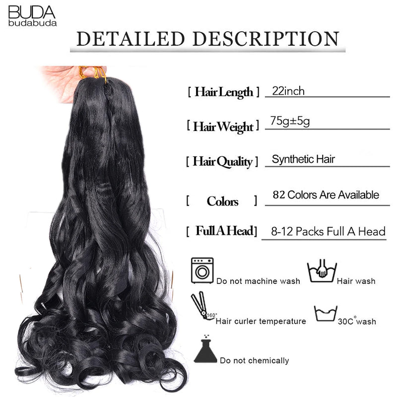 Loose Wave Braiding Hair Extensions 24" Synthetic Spiral Curls Braids Hair Pre Stretched Bouncy Braid French Curls Braiding Hair