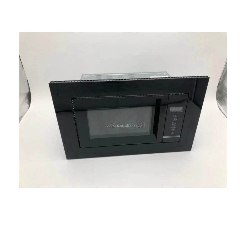 25L Black Built-in Microwave Oven With Grill Stainless Steel Cavity