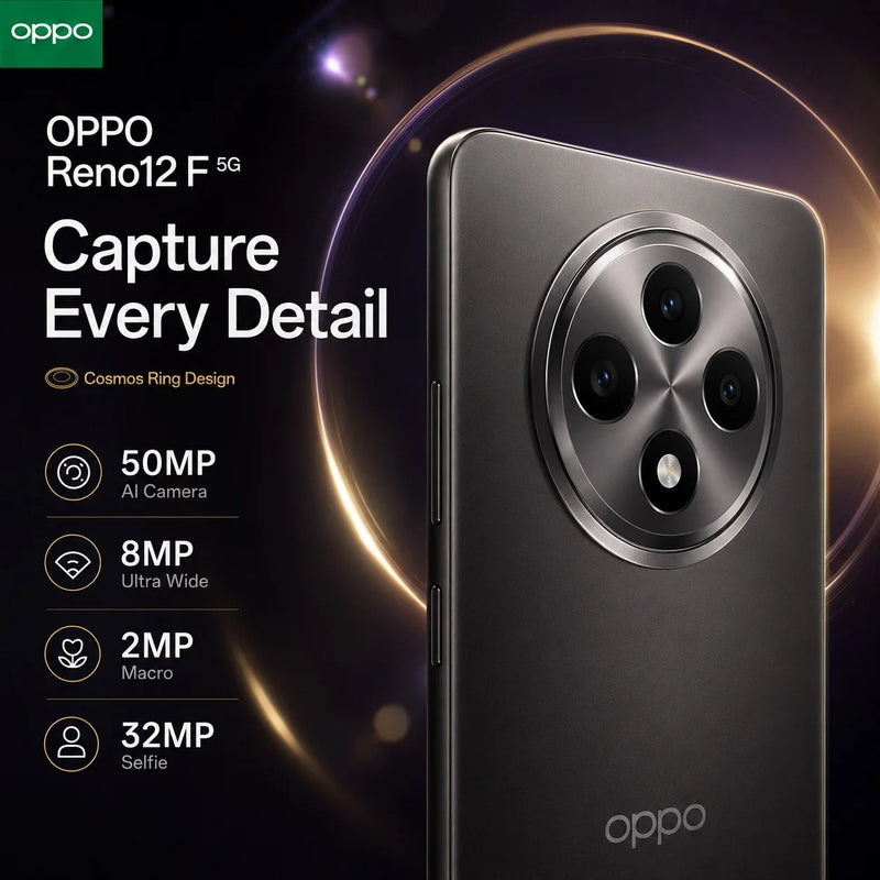2026 new OPPO Reno12 F 5G Unlocked Smartphone, 12GB RAM 512GB ROM, 50MP AI Camera, 120Hz AMOLED Screen, 5000mAh Battery