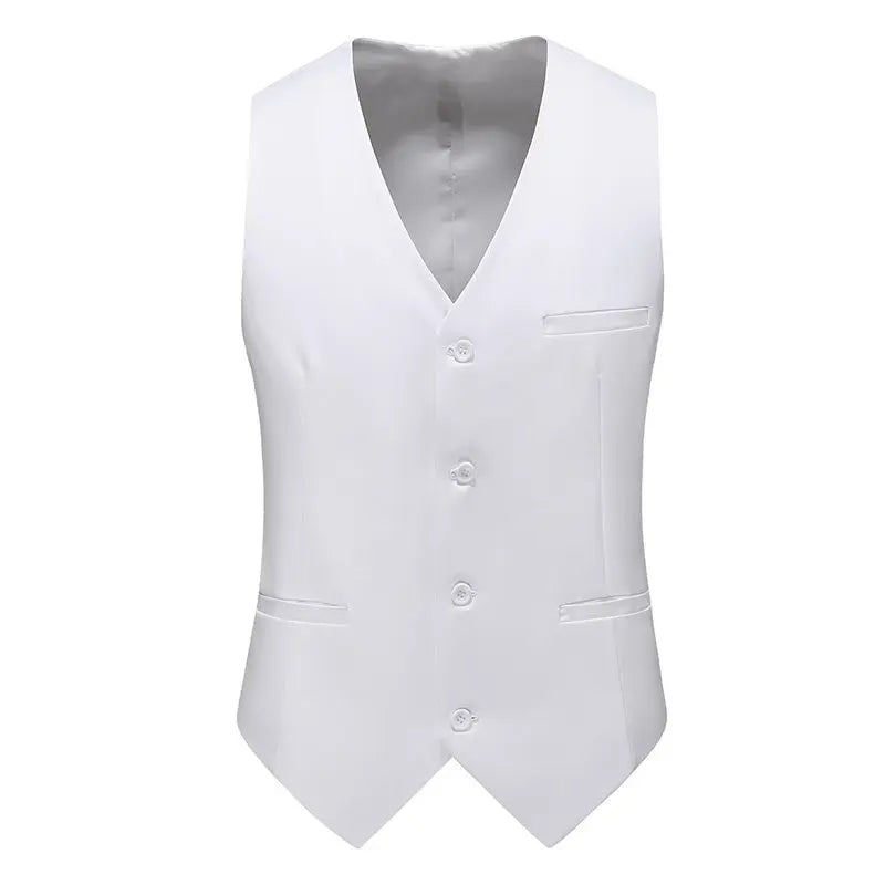 Vest Mens Fashion Casual High Quality Solid Color Slim Large Size Business Office Waistcoat Men Groom Wedding Dress Suit Vests