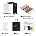 PULUZ 25cm Folding Portable High 97 CRI Ring LED Light Photo Lighting Studio Shooting Tent Box with 12 Colors Backdrops