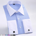 M~6XL Men's French Cuff Dress Shirt White Long Sleeve | SAMAG
