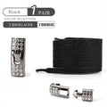 1Pair No Tie Shoe Laces Diamond Buckle Elastic Lace Shoelaces Pearl Light Colorful Fashion Without Ties Laces Sneaker Kids Adult