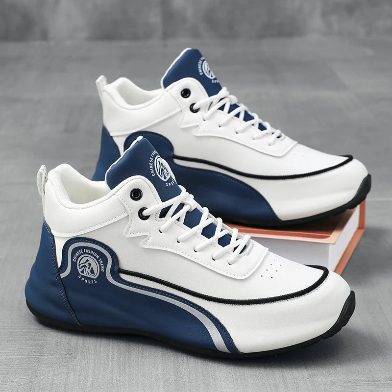 High-Top Casual Sneakers for Men, Trendy Thick-Soled Dad Shoes, Breathable Soft-Soled Non-Slip Versatile Men's Shoes, Everyday Commuting Height-Increasing Sports Trendy Shoes 9