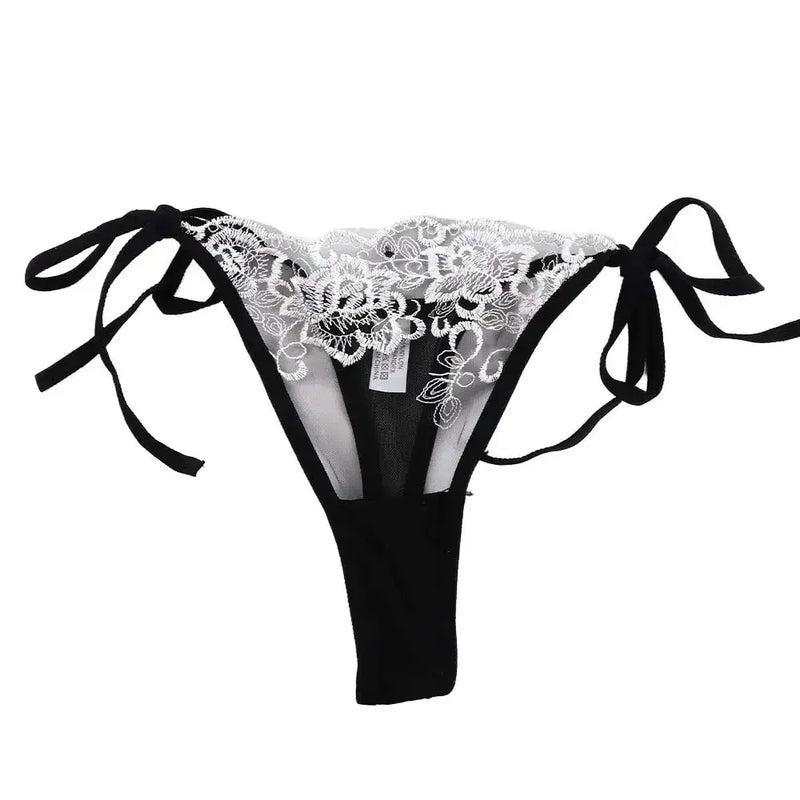Ladies Women Embroidery Transparent Lingerie Lace Panties Underwear Panty Brief