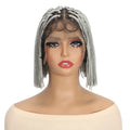 Synthetic Crochet Braids Wig for Black Women Short Wigs with Baby Hair 13*4 Lace Frontal Braiding Hair Black Glueless Wig