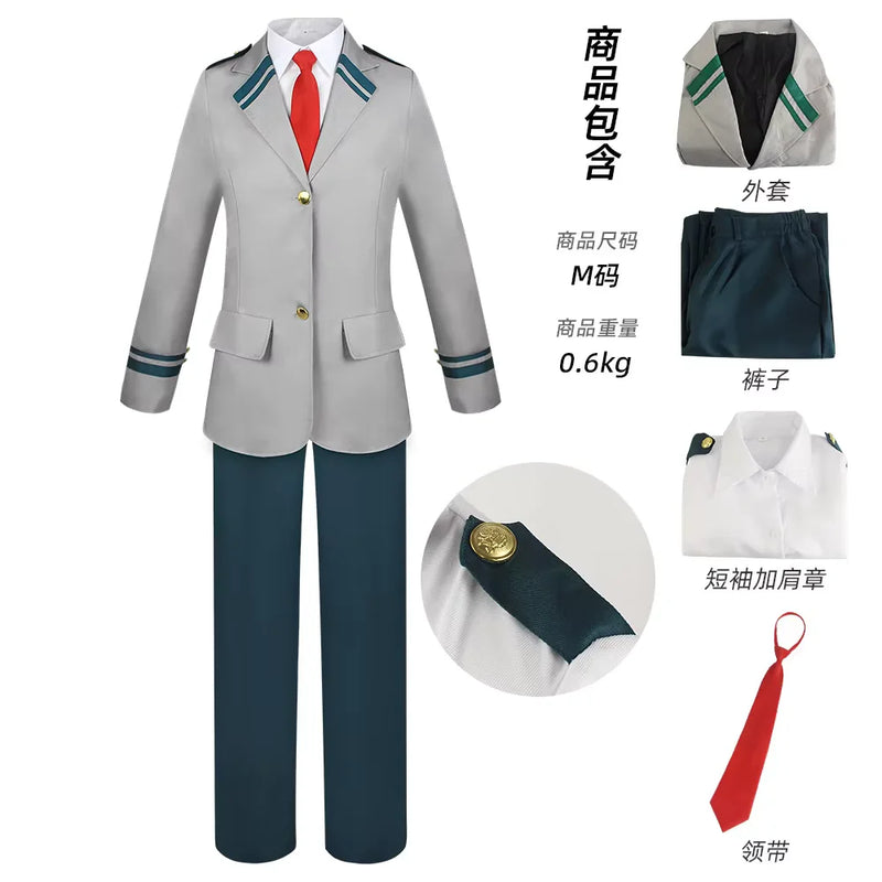 Academia Anime  Midoriya Izuku Cosplay Costume Todoroki Shoto School Uniform Set Wig Suit Unisex Halloween Role Play