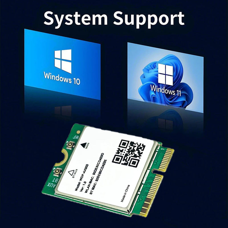 WiFi 6 Bluetooth 5.4 M.2 Network Card WDP - AX900 2.4G&5GHz Wireless Adapter For Laptop Windows 10/11 - Visuel 5 | SAMAG