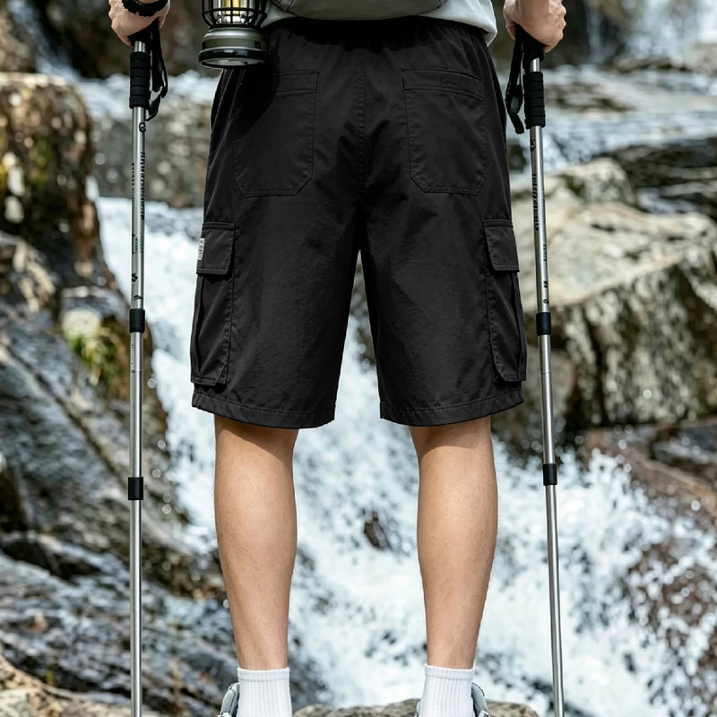 Men's Side Pocket Label Cargo Casual Shorts Outdoor | SAMAG