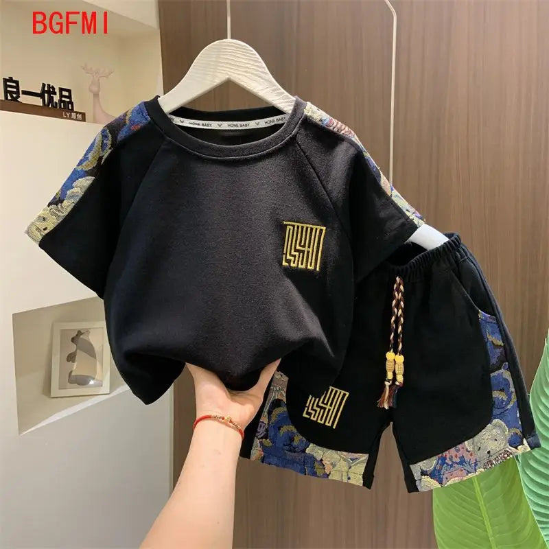 Korean Clothes for Children Boys T-shirt Shorts 2-piece | SAMAG