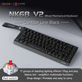 AJAZZ NK68V2 Single-Mode Wired Mechanical Keyboard Portable Gaming Keyboard RGB Hot-Swappable PC Lightweight Mechanical Keyboard