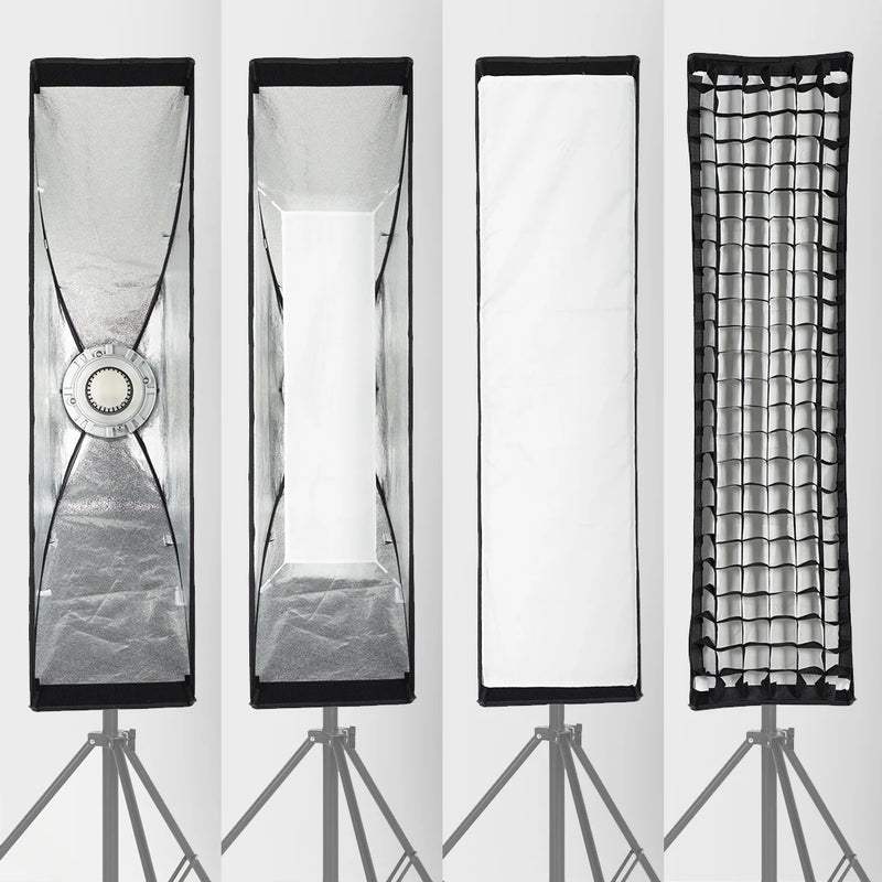 AMBITFUL Rectangle Softbox BW/FW 60*90/35*160cm Professional Soft Box Photography Light Effect Kit Matt Box With Honeycomb Grid