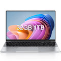 LENO Large-Screen 15.6" Laptop 32GB RAM 2TB SSD Intel 6500Y Office Windows11 Notebook 5000mAh Gamer PC with Backlit Fingerprint