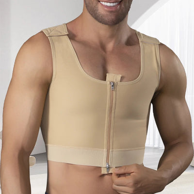 Slimming Body Shaper Vest Men Zipper Front Gynecomastia | SAMAG