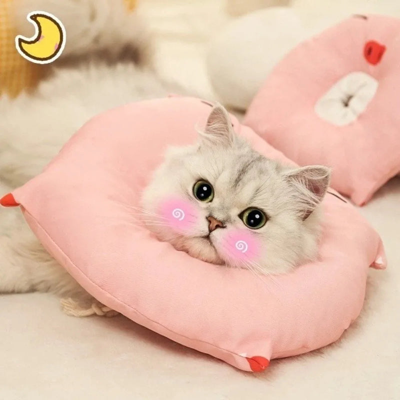 Adjustable Cat Elizabethan Collar Cartoon Comfortable Pet Protective Cone Collar Soft Lightweight Anti-licking Collar