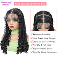 20Inch Synthetic Braiding Wigs Square Box Braided HD Full Lace Wigs for Black Women Braided Wig with Baby Hair