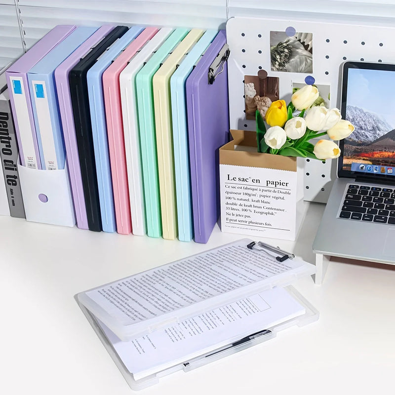 1pc A4 Writing Board File Box, 2-in-1 A4 Document and Photo Multifunctional Storage Box, Portable Organization Tool for Office