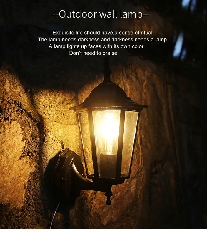 Europe Style Retro E27 Wall Lamp Courtyard Garden Outdoor Waterproof Lighting Aisel Stairs Residential Balcony Porch Fixtures