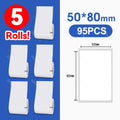 5 Rolls 30-50mm Thermal Label Paper Rolls White Color Waterproof for Niimbot B1 B21 B203 B3S Label Printer Barcode Name Printing
