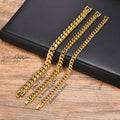Gold Color Cuban Chain Bracelets for Men,6/8/10/12MM Stainless Steel Chain Link Wristband,Casual Hip Hop Male Jewelry Gift