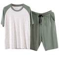 Sleepwear Summer Pajamas Men's Set Home Wear Adult Spring Lightweight Loose Short-sleeved Shorts 2pcs Casual Underwear