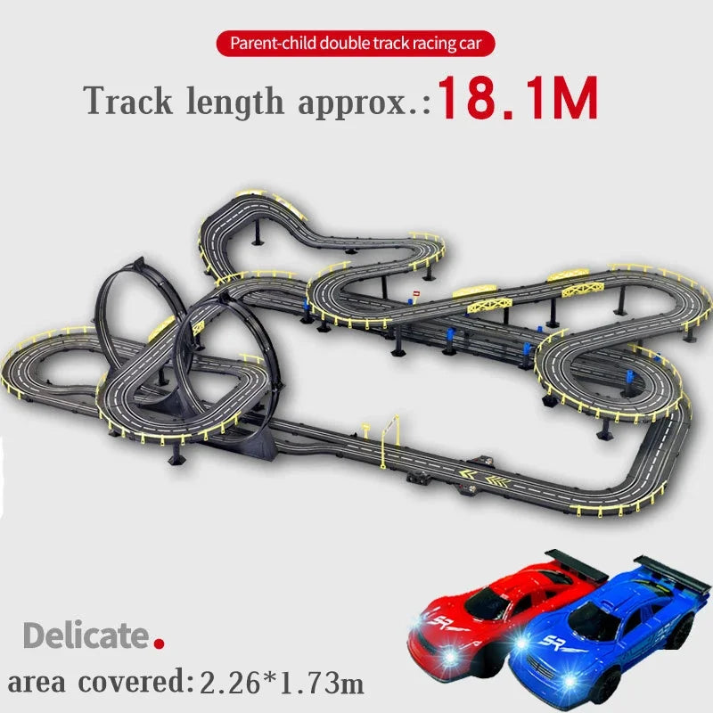 Electric Rail Car 1:43 Double Remote Control Racing Track Toy Automatic Racing Electric Track Children Christmas Gift