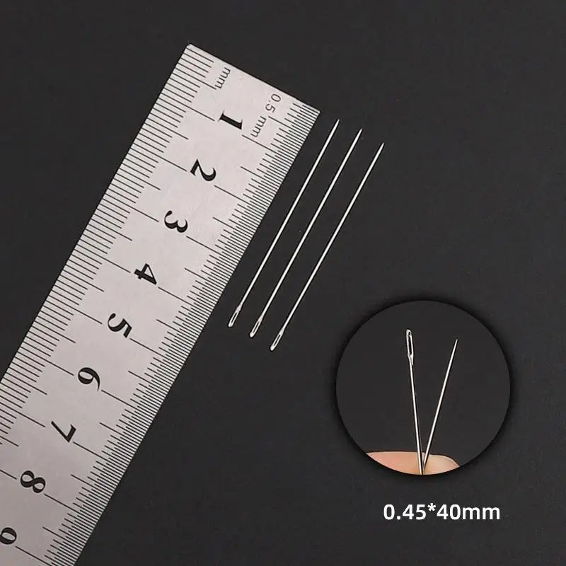 30pcs Metal Beading Needles For Beads Necklace Bracelet Tools Stainless Steel Self Threading Needle Pins For Jewelry Supplies