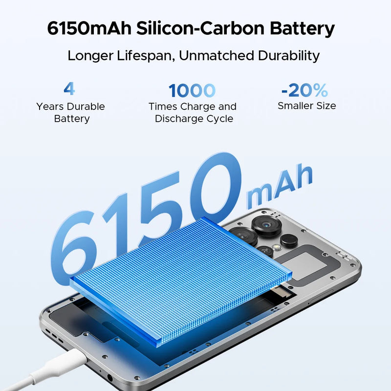 DOOGEE Note56 X PRO Mobile Phone 8.45mm Slim Body 6150mAh Battery Gemini Al Assistant Widevine L1 Android 16 Smartphone NFC
