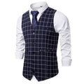 2026 New Men's Plaid Sleeveless Vest, Single Breasted V-Neck Suit Vests,Wedding/Party/Business/Office Waistcoat, Europe Size