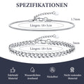 2pcs Cuban Chain Bracelet for Men Boys,Waterproof Stainless Steel Silver Color Chain Wristband,Stylish Fahter's Day Gift
