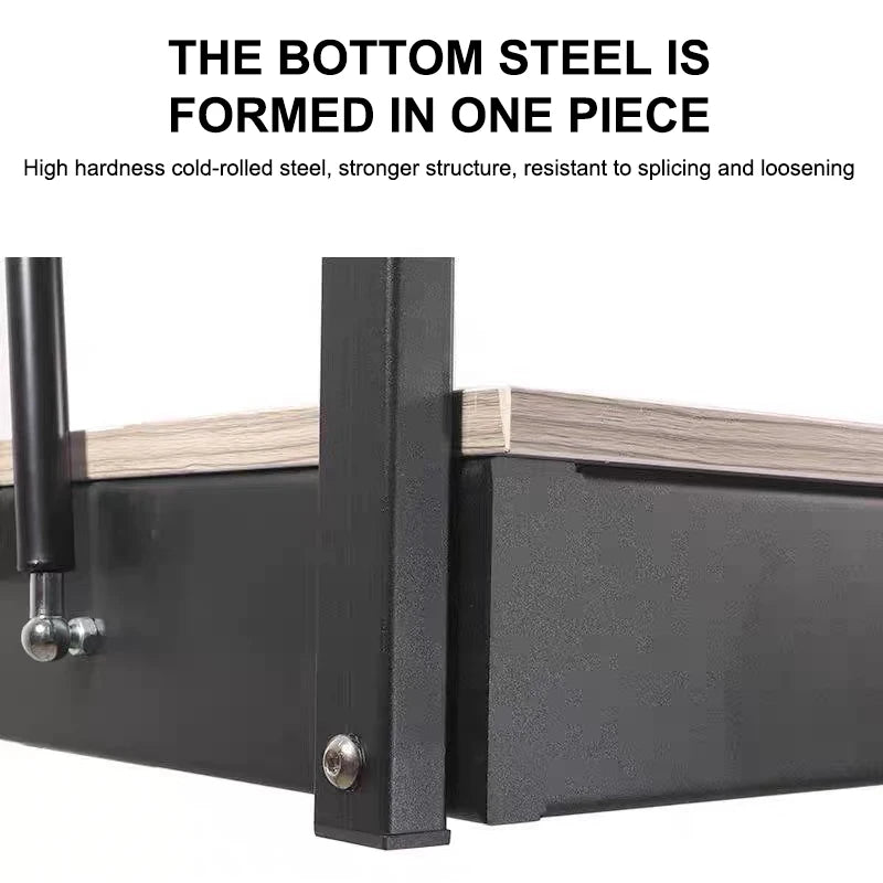 Floating Study Gas Spring Swing Mounted Convertible Wall Shelf Iron Frame With Legs Desk Kitchen Dining - View 3 | SAMAG