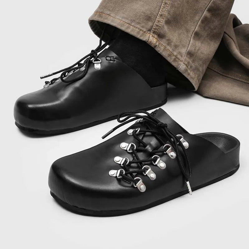 Mens Leather Loafers Non Slip Walking Flats Light Breathable Outdoor Slip on Casual Shoes for Male Work Office Driving Sneakers