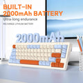 M68 65% Wireless Gaming Keyboard,Tri-Mode Silent Membrane Keyboard,PBT Keycaps,2000mAh 67 Keys Rainbow LED Backlit for Win/Mac