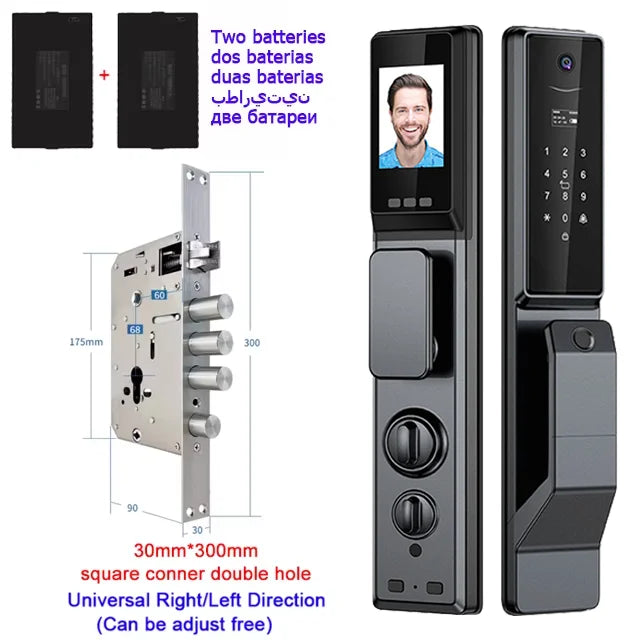 Waterproof Outdoor Smart  Lock Wifi Alexa Tuya APP Aluminium Alloy Material Fingerprint Password Smart Door Lock With Camera