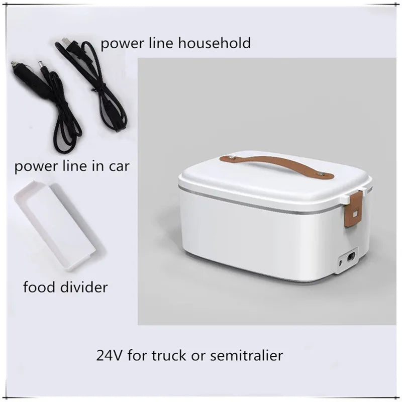 1.8L Car Microwave Oven 12V/24V Multi-Functional Rice Cooker Large Capacity Water-Free Heating Lunch Box
