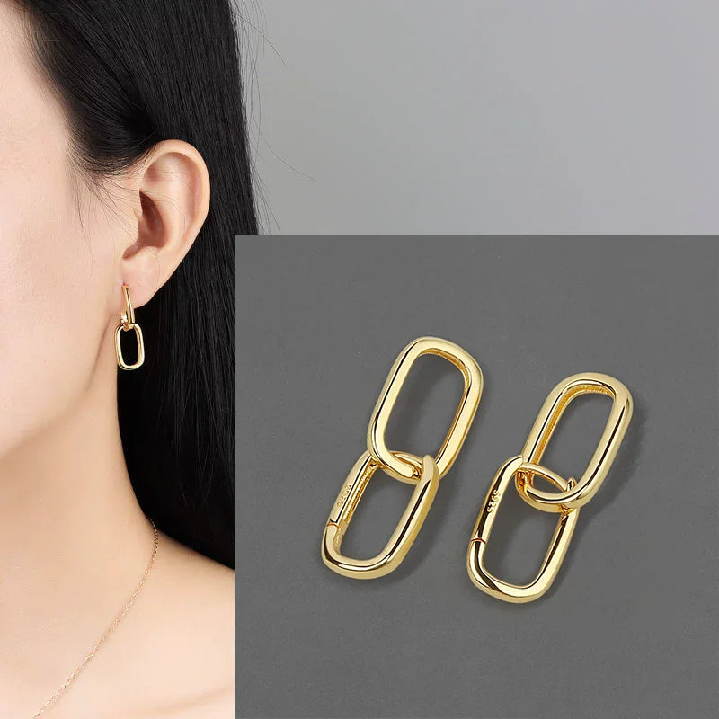 VENTFILLE 925 Sterling Silver CZ Star Moon Asymmetric Hoop Earrings for Women Girls Gold Silver Color Party Jewelry Gifts
