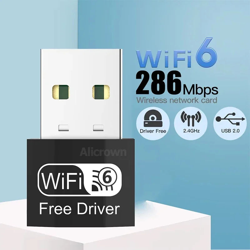 Wifi 6 Adapter AX600/AX300 Bluetooth5.4 Usb 2.4G/5Ghz Antena PC Laptop Dongle 802.11ax Wireless Network - Visuel 8 | SAMAG
