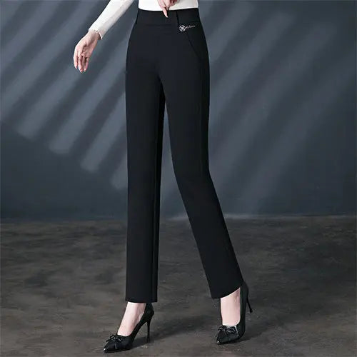 Women's Black Stretch Suit Pants, Fashion Purple Slim - View 9 | SAMAG