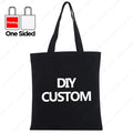 Custom Canvas Tote Bag 100% Cotton Print Your Design Logo Photo Handbag Work Reusable Grocery Shopping Customized Portable Bag