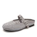Luxury Shinny Diamond Women Mules Slippers Summer Shoes Crystal Footwear Rhinestones Slip On Brand Mary Jane Sandals Mesh Clogs